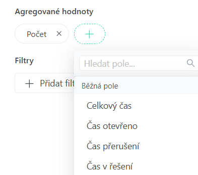 Data view aggregation selection