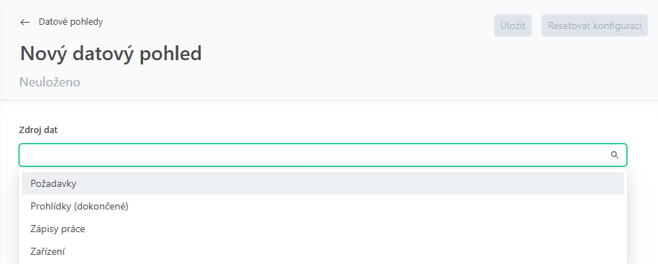 New data view data source