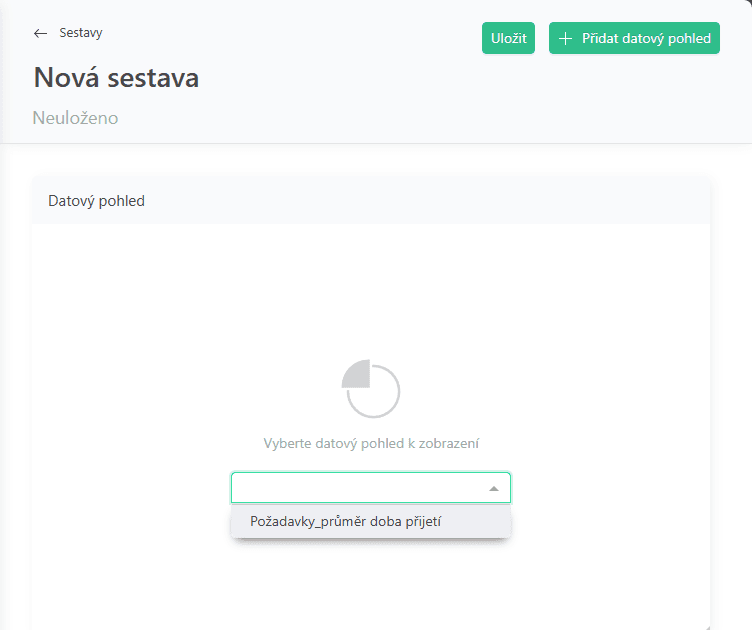 New report data view selection