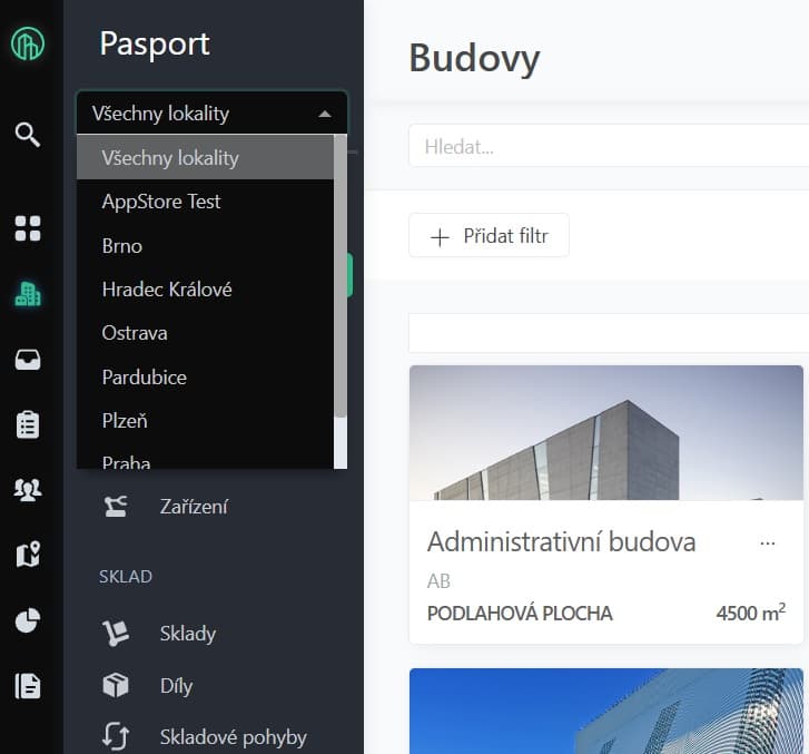 Asset register localities