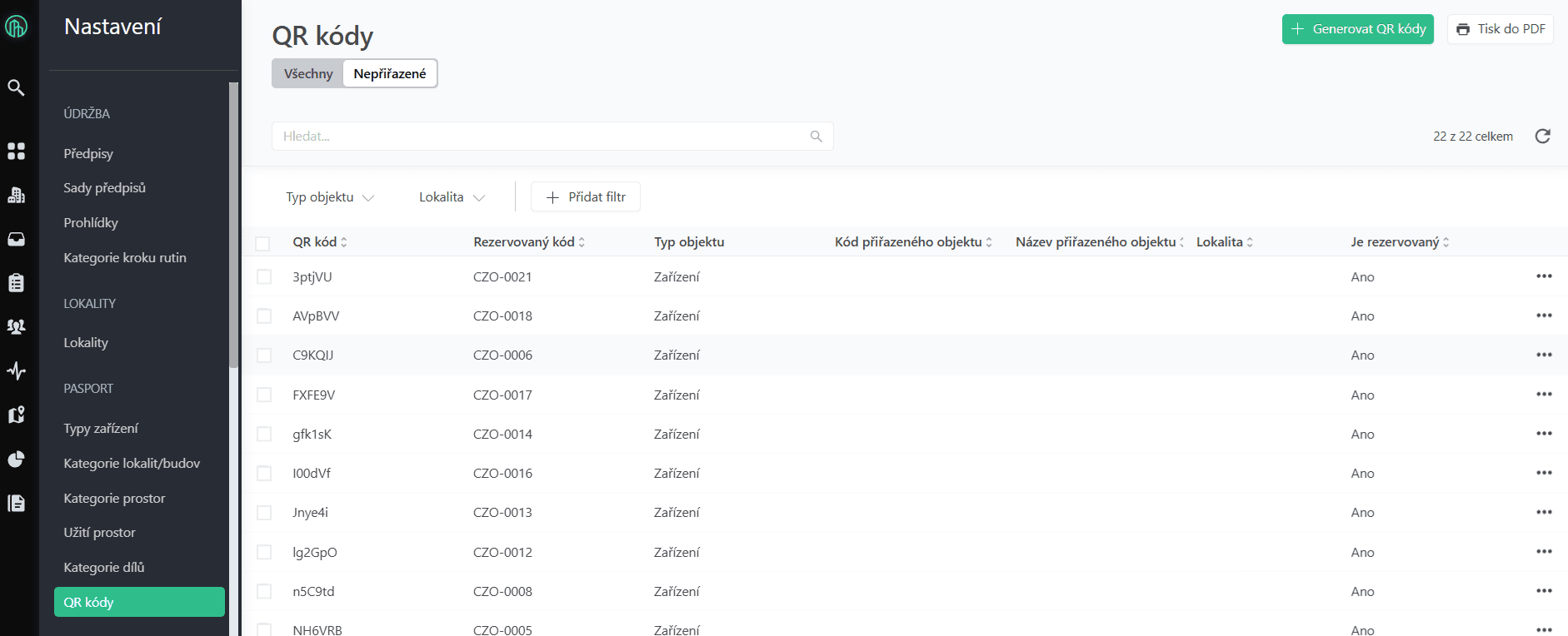 Generate reserved qr codes step 1