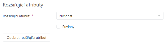 Asset characteristic type option selection