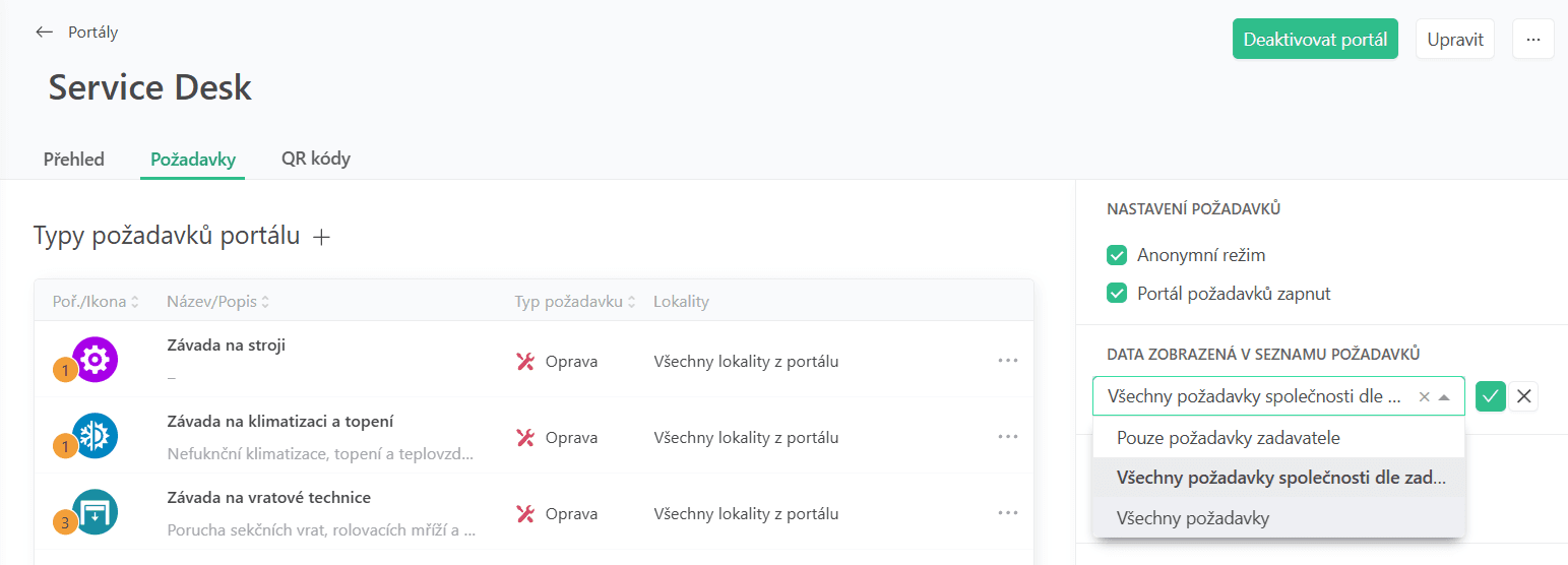 Portal company work requests
