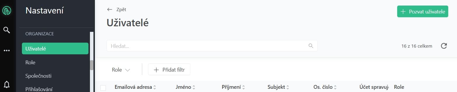 Invite user dialog