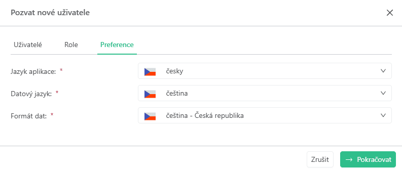 Invite user preferences tab